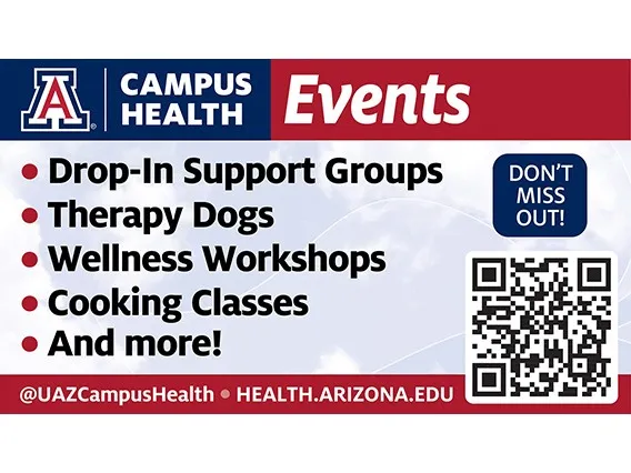 Drop-in Groups, therapy dogs, wellness workshops, cooking classes, and more. 